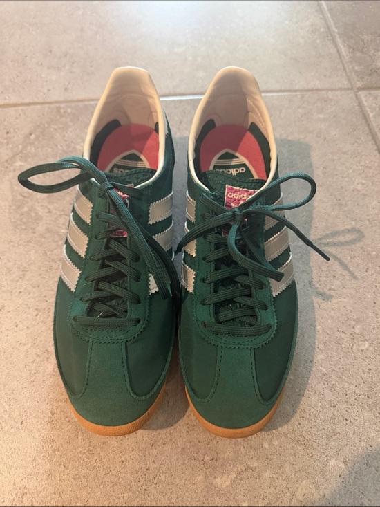 adidas Shoes - adidas Green and White Classic Sneakers with Gum Sole